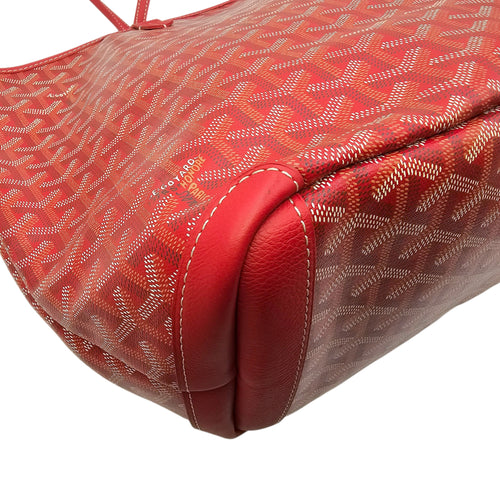 Artois MM Red Tote Bag in Canvas Silver hardware
