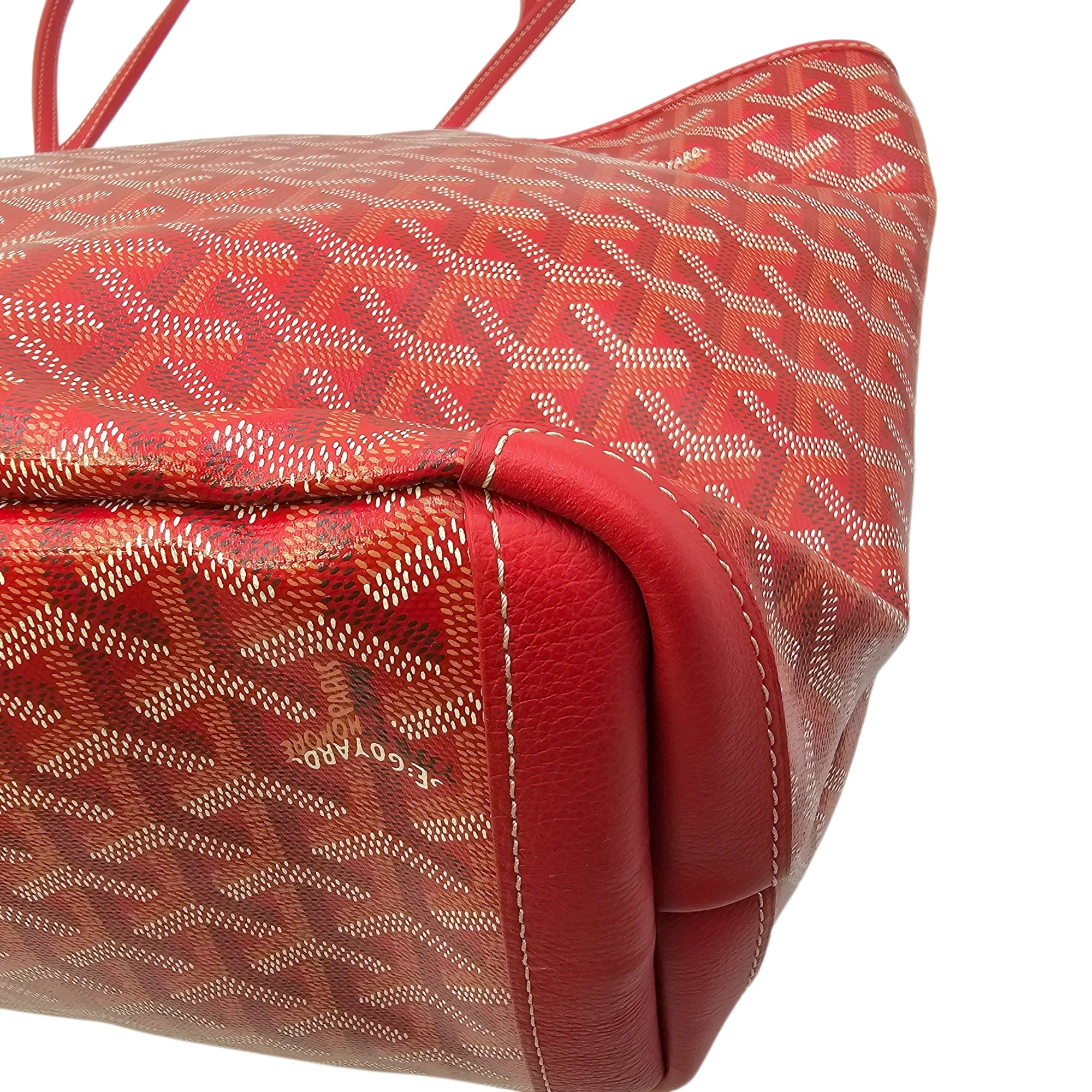 Artois MM Red Tote Bag in Canvas Silver hardware