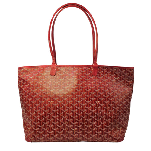 Artois MM Red Tote Bag in Canvas Silver hardware