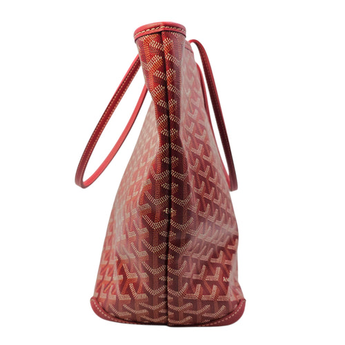 Artois MM Red Tote Bag in Canvas Silver hardware