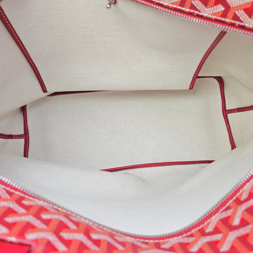 Artois MM Red Tote Bag in Canvas Silver hardware
