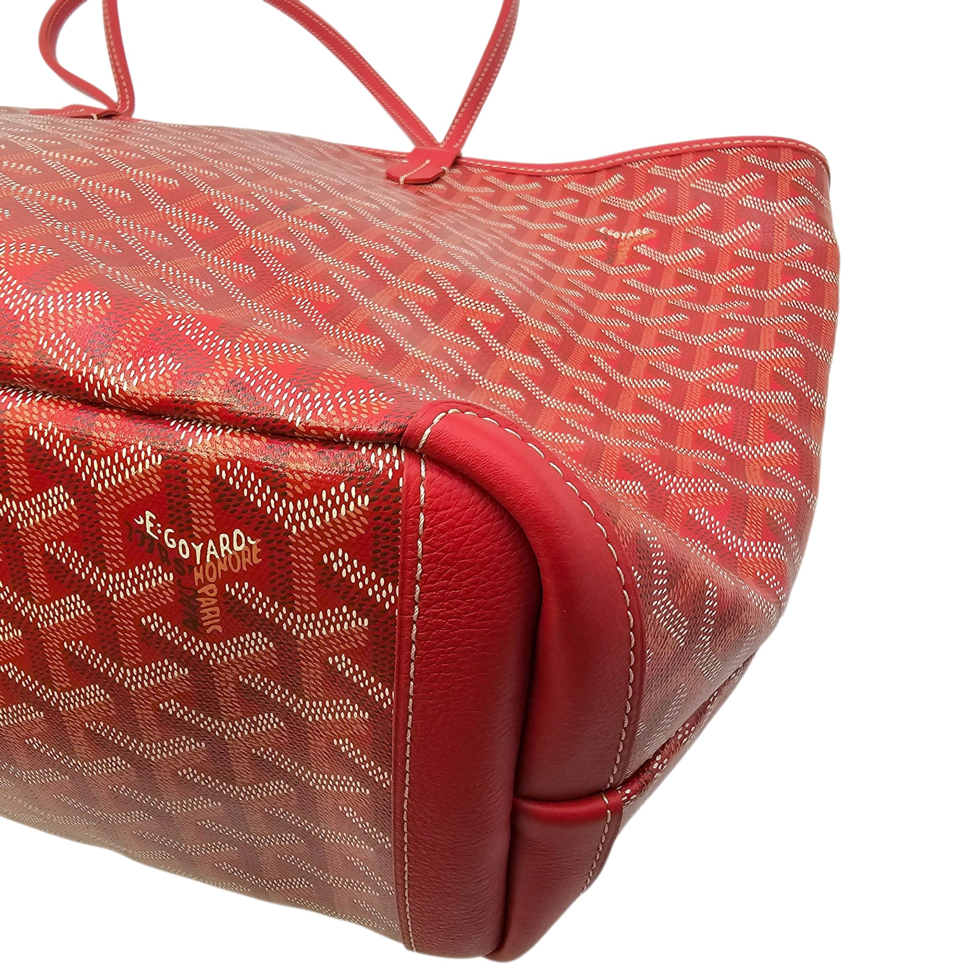 Artois MM Red Tote Bag in Canvas Silver hardware