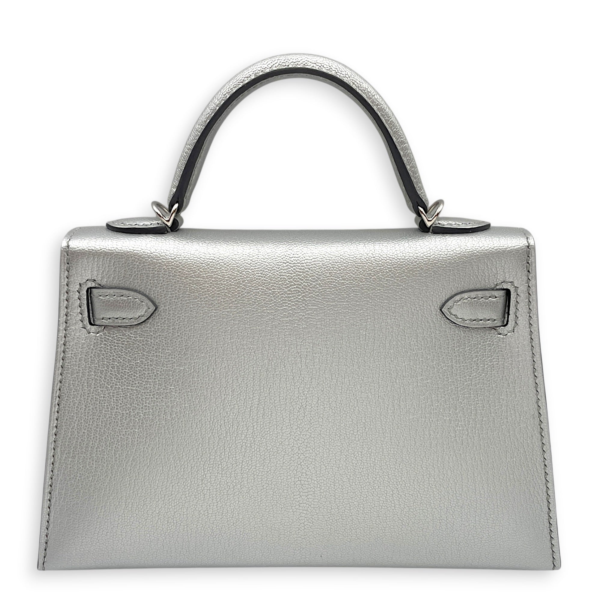 Sellier Kelly 20 Argent in Chevre Chamkilight Palladium hardware CL2604-20824 2