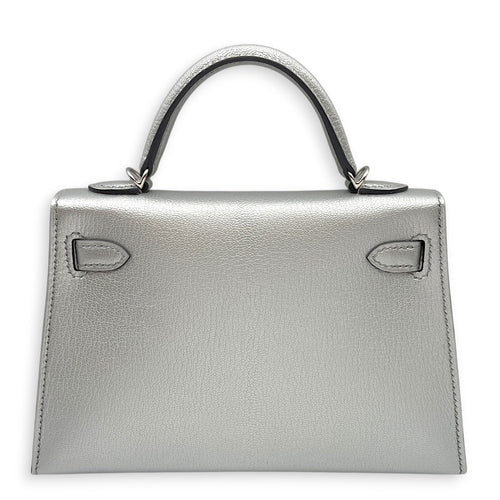Sellier Kelly 20 Argent in Chevre Chamkilight Palladium hardware CL2604-20824 2