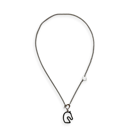 Tonnerre Small Model Black Necklace Palladium hardware CL2604-20826 1