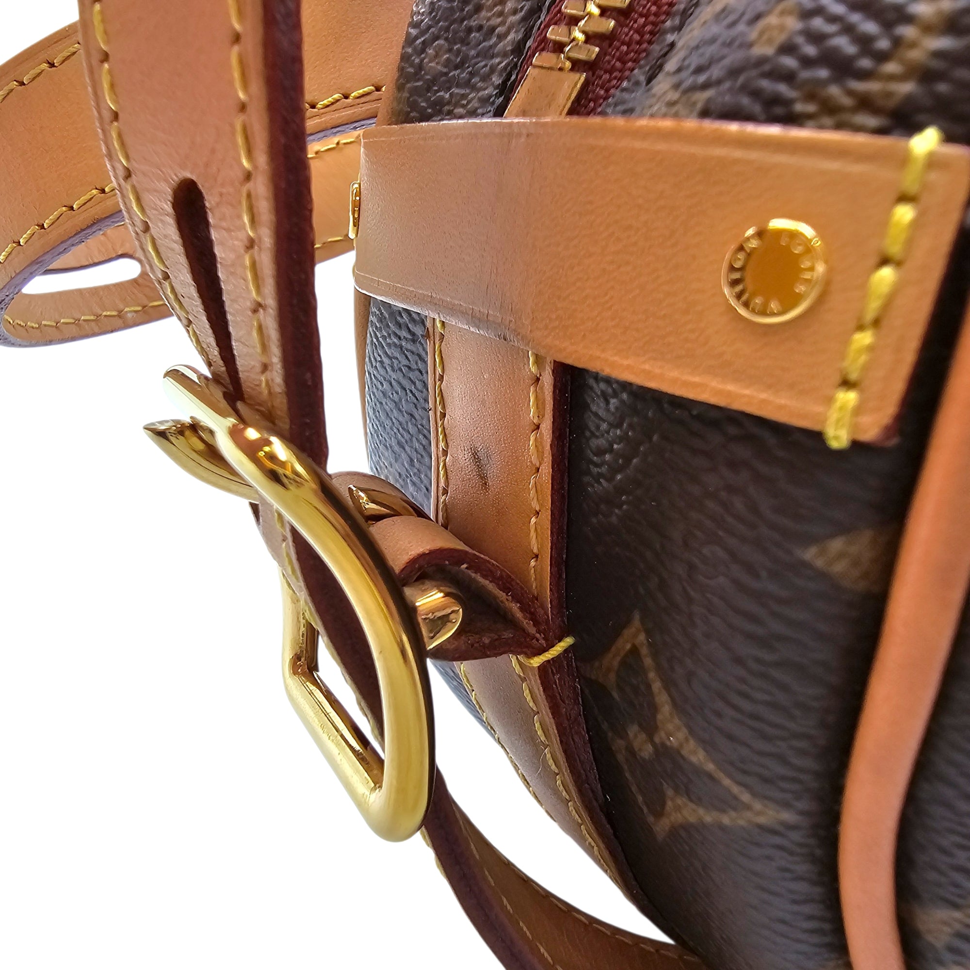 Boite Chapeau Souple PM Monogram Brown Crossbody Bag in Canvas Gold hardware