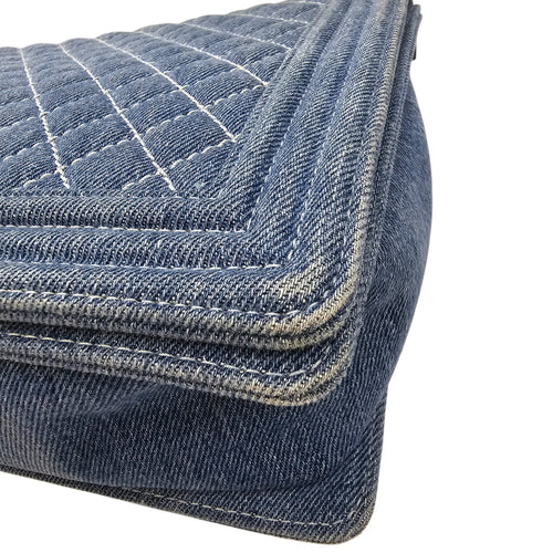 Le boy Flap Large Blue Shoulder Bag in Denim Ruthenium hardware CL2604-20836 10