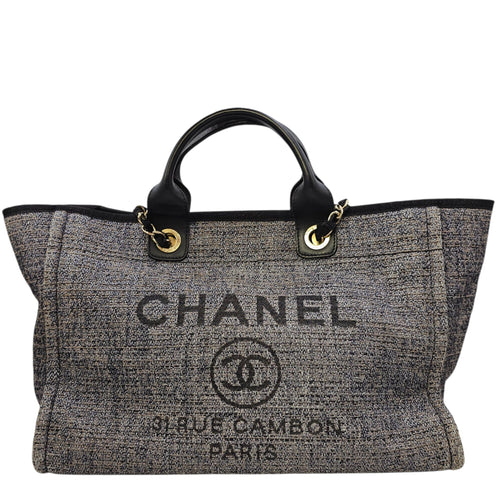 Deauville Large Purple Tote Bag in Tweed Gold hardware CL2604-20839 1