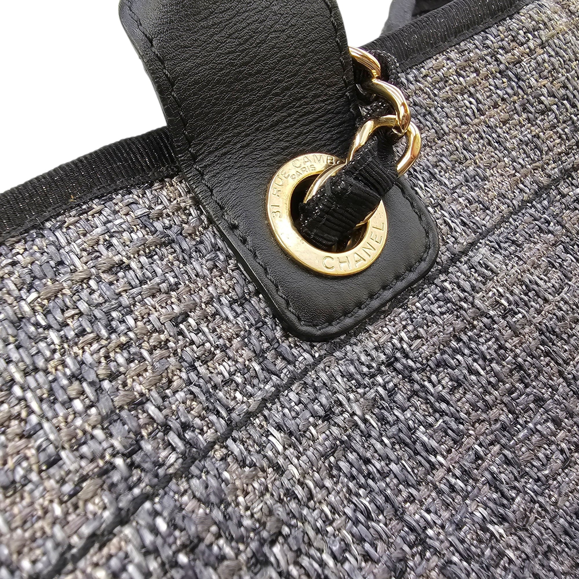 Deauville Large Purple Tote Bag in Tweed Gold hardware CL2604-20839 10