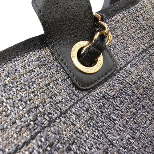 Deauville Large Purple Tote Bag in Tweed Gold hardware CL2604-20839 10