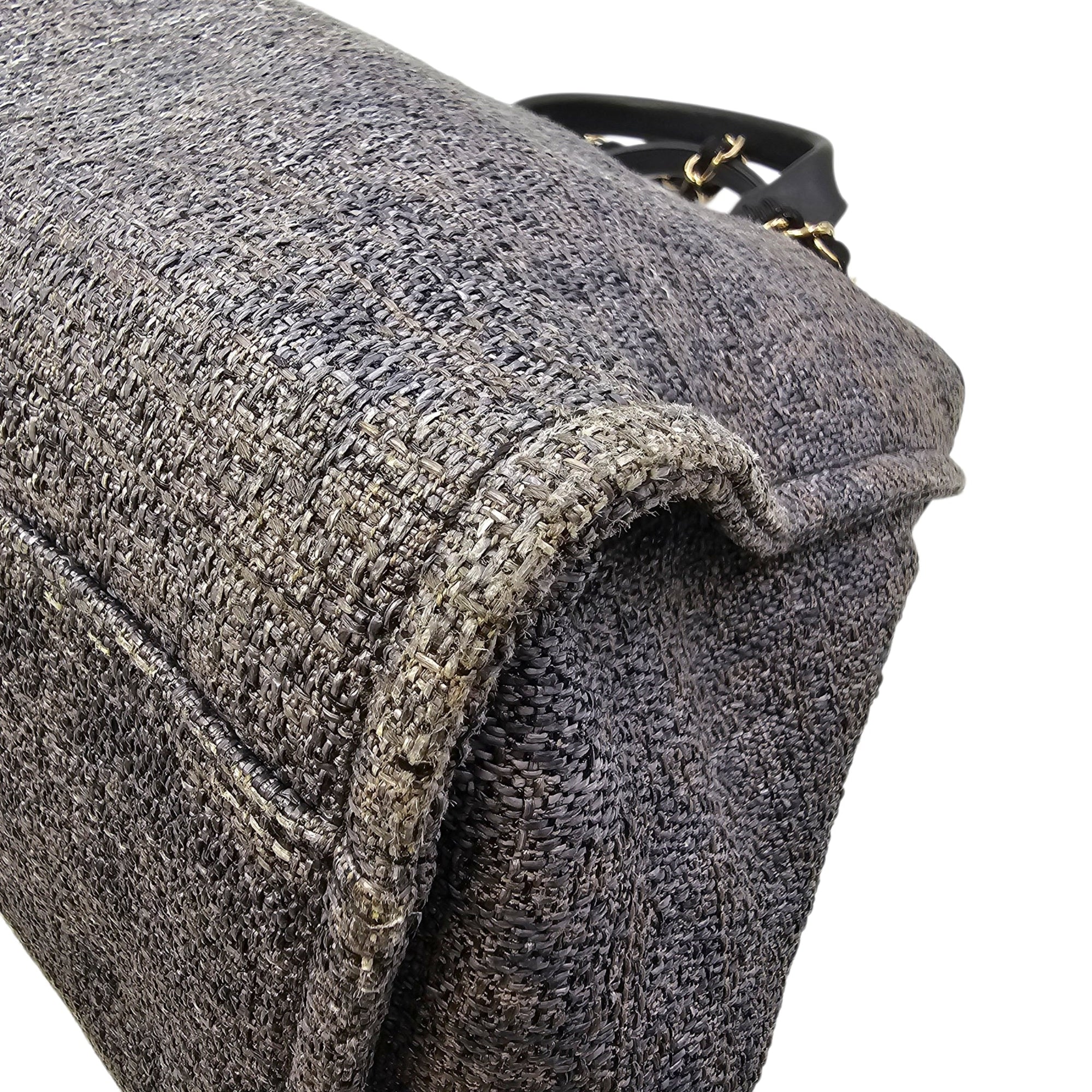 Deauville Large Purple Tote Bag in Tweed Gold hardware CL2604-20839 12