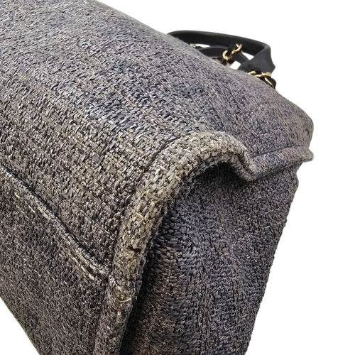 Deauville Large Purple Tote Bag in Tweed Gold hardware CL2604-20839 12