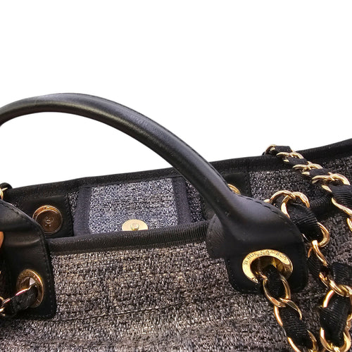 Deauville Large Purple Tote Bag in Tweed Gold hardware CL2604-20839 14