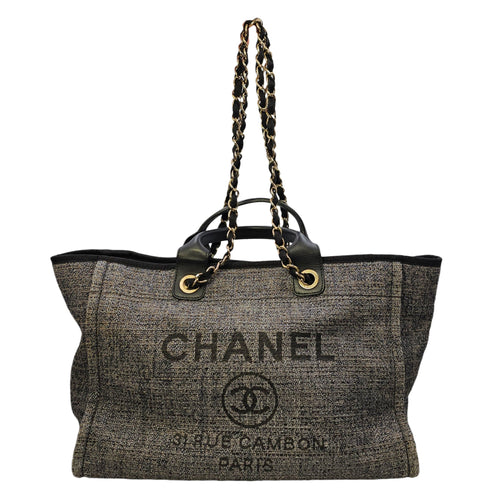 Deauville Large Purple Tote Bag in Tweed Gold hardware CL2604-20839 17