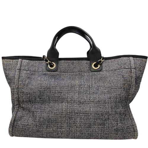 Deauville Large Purple Tote Bag in Tweed Gold hardware CL2604-20839 2