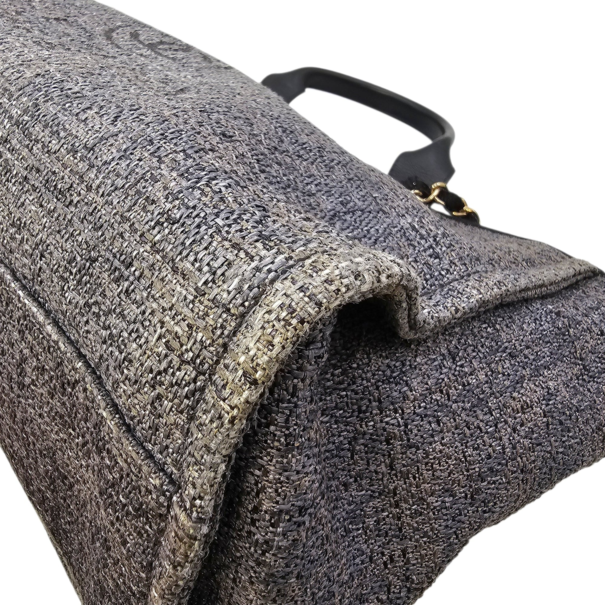Deauville Large Purple Tote Bag in Tweed Gold hardware CL2604-20839 8
