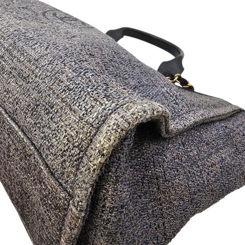 Deauville Large Purple Tote Bag in Tweed Gold hardware CL2604-20839 8