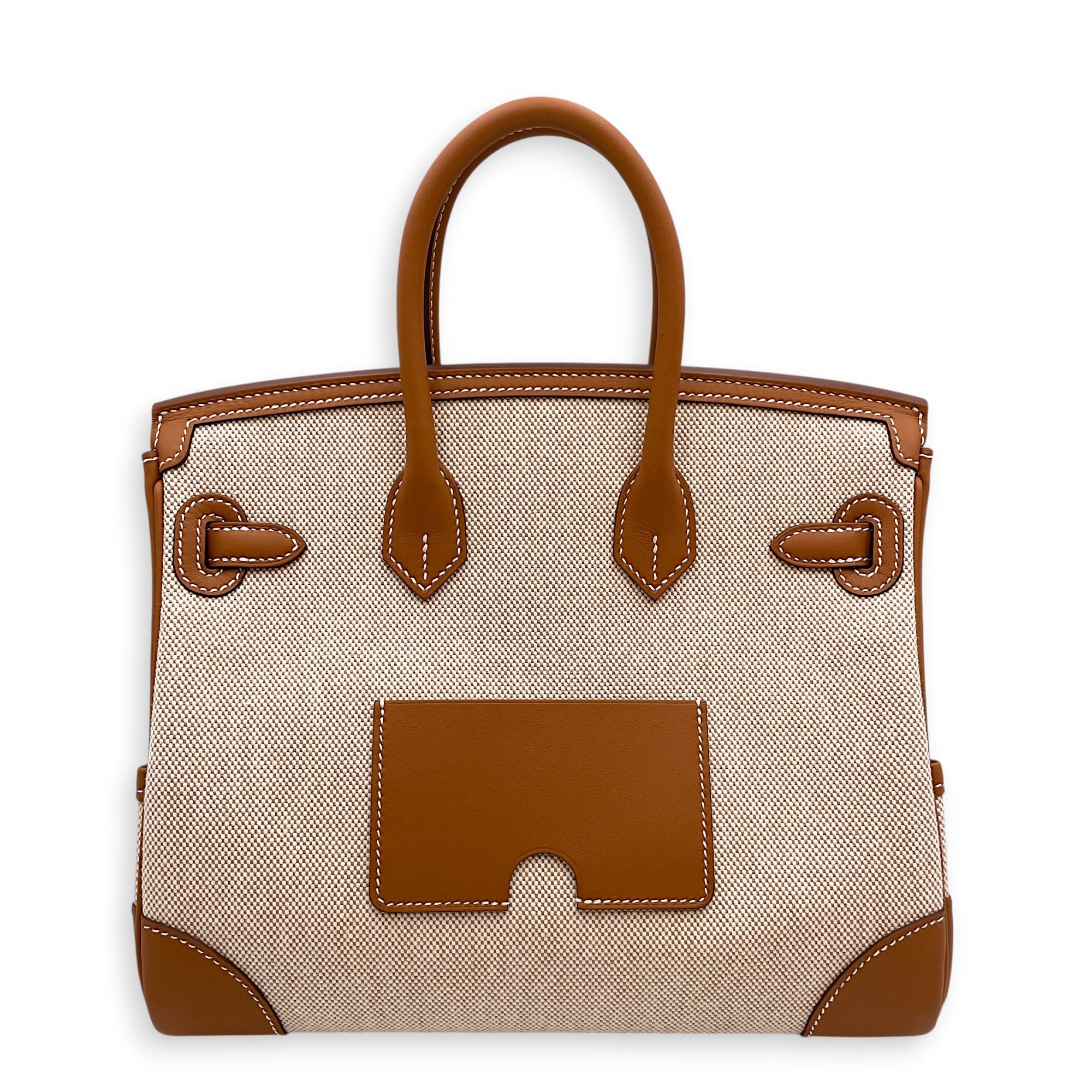 Cargo Birkin 25 Gold/Ecru-Beige in Swift/Toile H Palladium hardware CL2604-20845 2