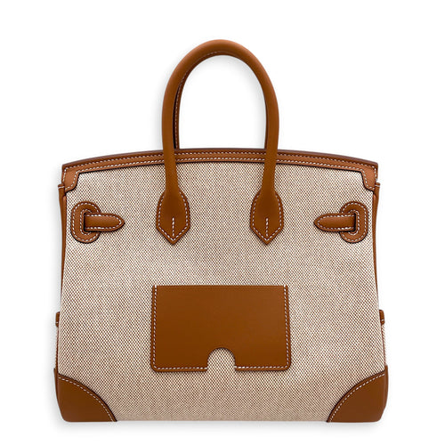 Cargo Birkin 25 Gold/Ecru-Beige in Swift/Toile H Palladium hardware CL2604-20845 2