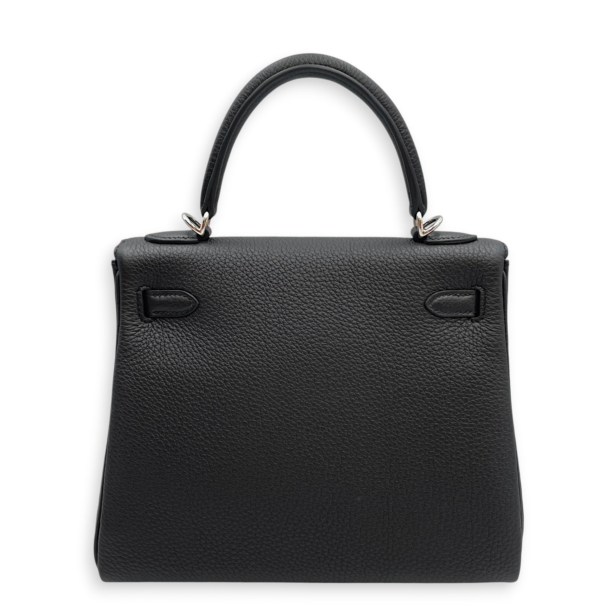 Kelly 25 Black in Togo Palladium hardware