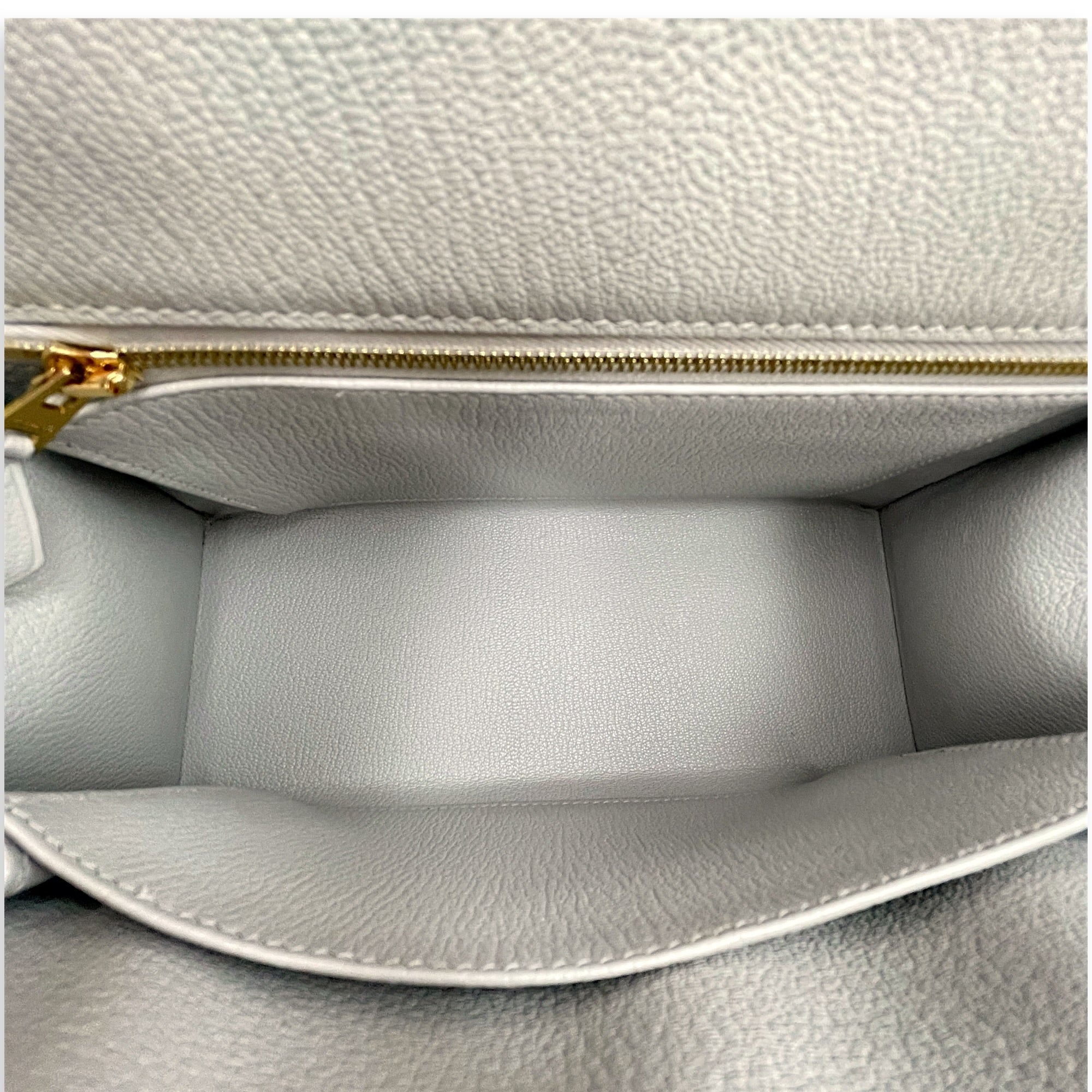 HSS Sellier Kelly 25 Gris Perle/Magnolia in Chevre Mysore Brushed Gold hardware CL2604-20859 6