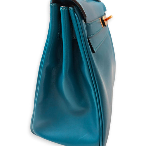 Kelly 28 Blue Izmir in Tadelakt Gold hardware CL2604-20866 11