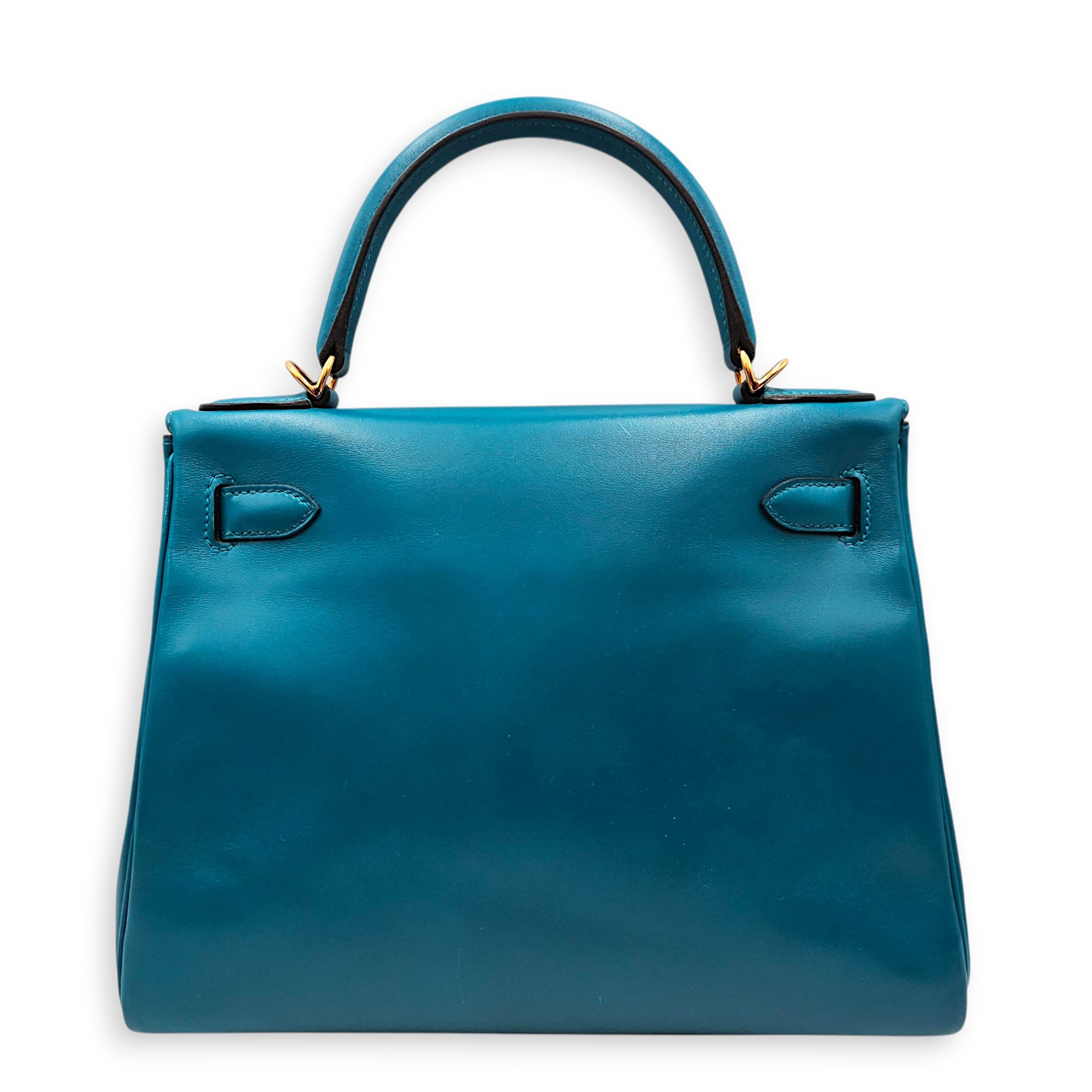Kelly 28 Blue Izmir in Tadelakt Gold hardware CL2604-20866 2
