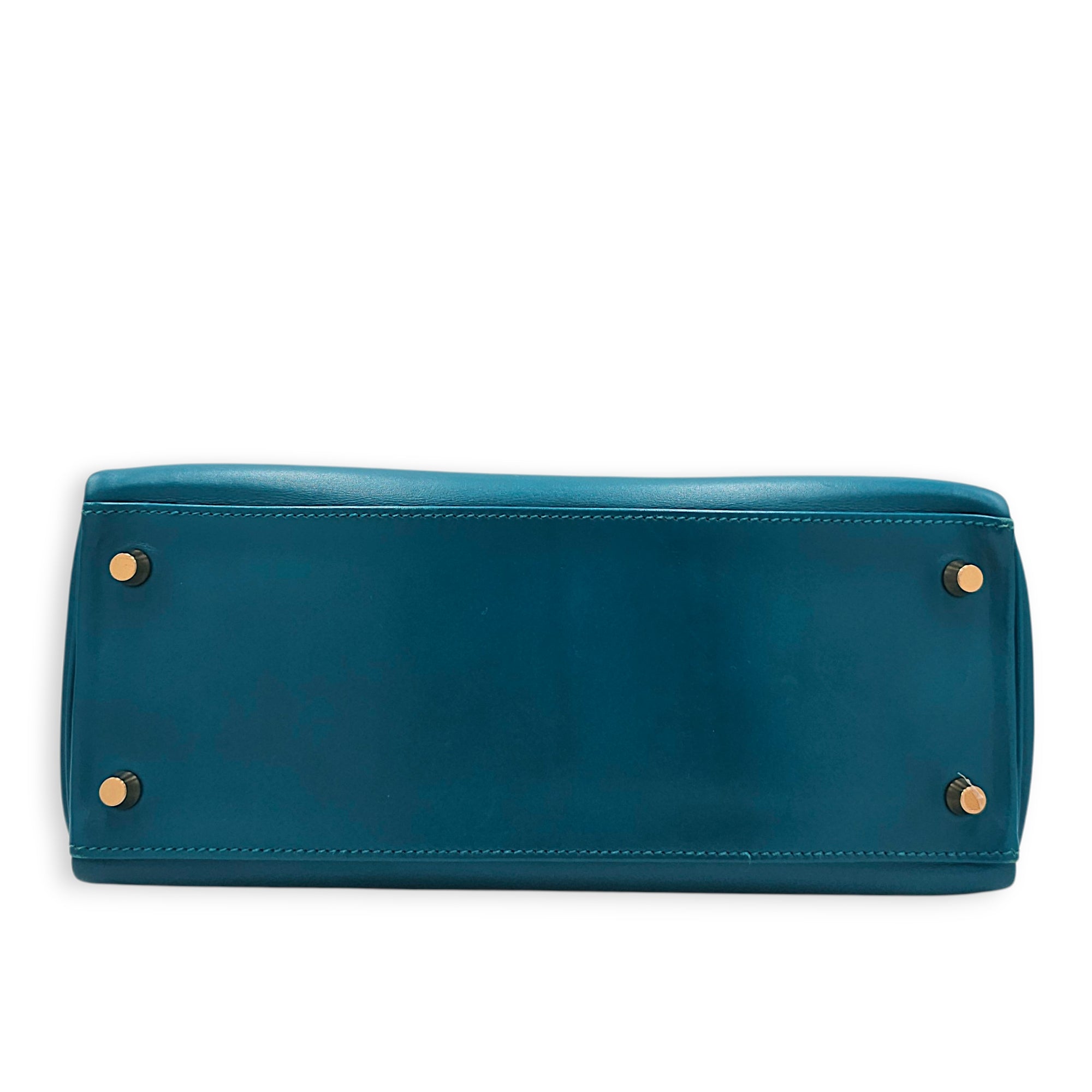Kelly 28 Blue Izmir in Tadelakt Gold hardware CL2604-20866 5