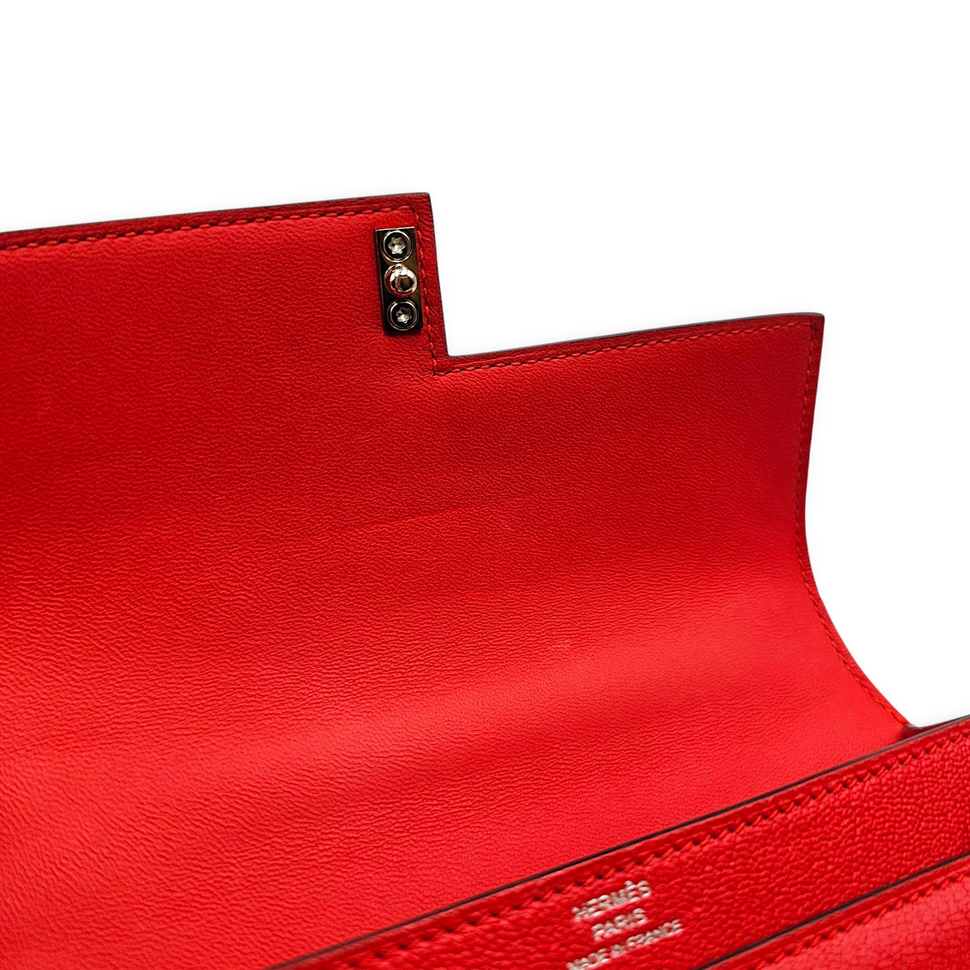 Verrou Chaine Mini Rouge Tomate in Chevre Mysore Palladium hardware CL2604-20867 10