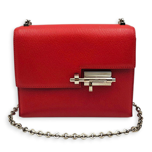 Verrou Chaine Mini Rouge Tomate in Chevre Mysore Palladium hardware CL2604-20867 11