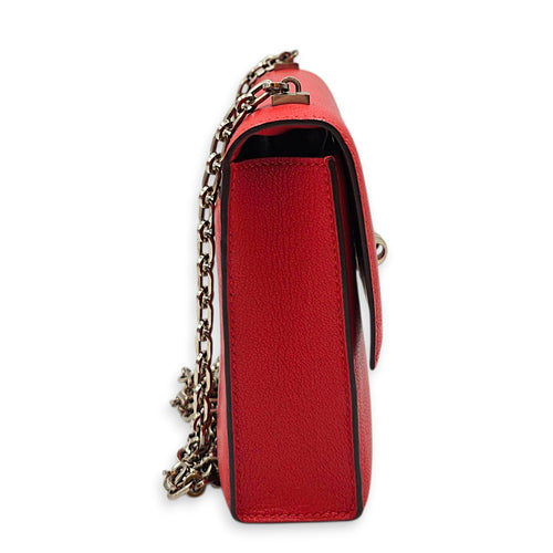 Verrou Chaine Mini Rouge Tomate in Chevre Mysore Palladium hardware CL2604-20867 4