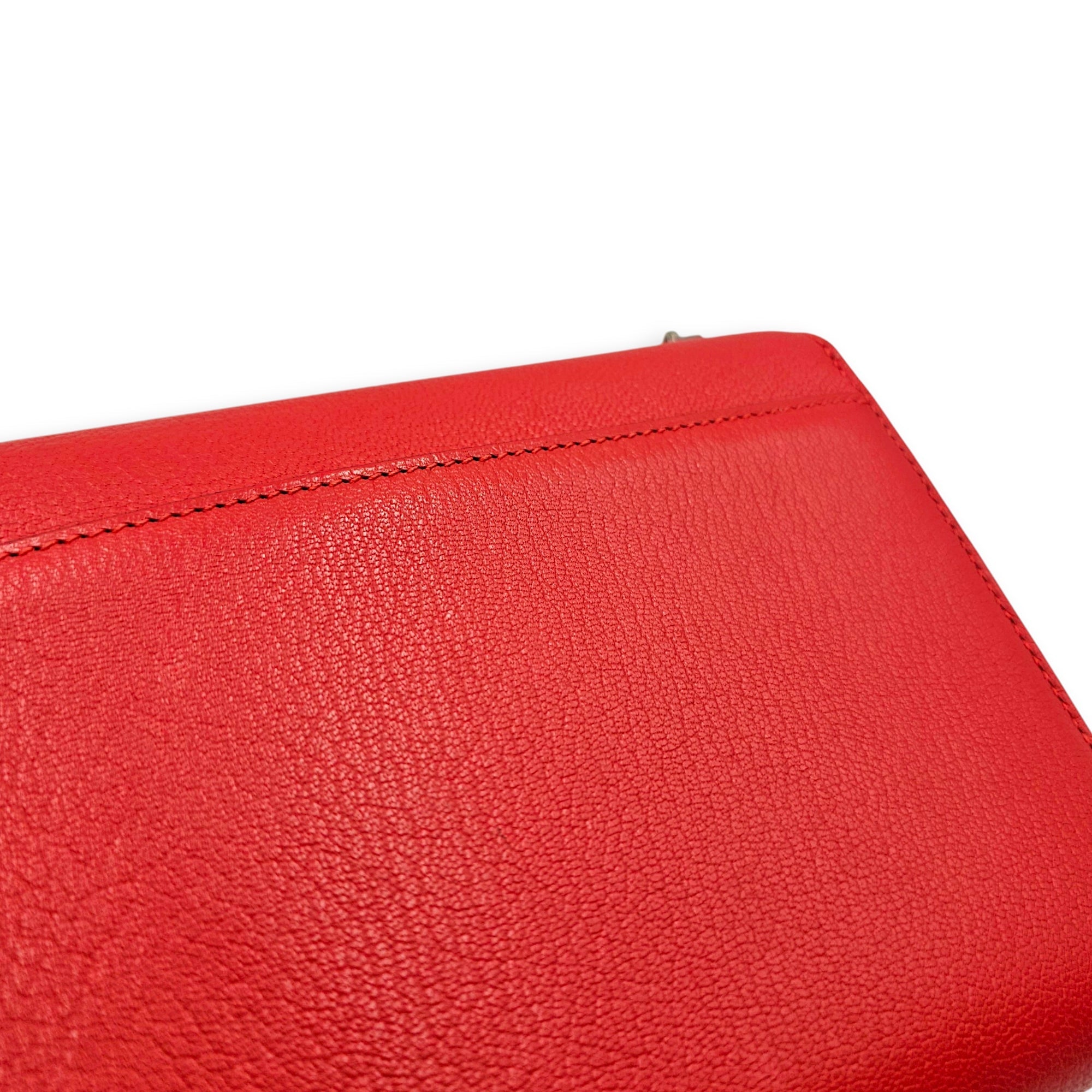 Verrou Chaine Mini Rouge Tomate in Chevre Mysore Palladium hardware CL2604-20867 8