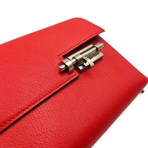 Verrou Chaine Mini Rouge Tomate in Chevre Mysore Palladium hardware CL2604-20867 9