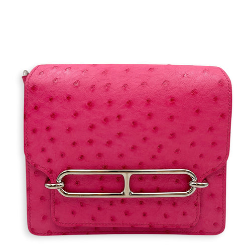 Roulis 23 Rose Tyrien in Ostrich Palladium hardware CL2604-20868 1