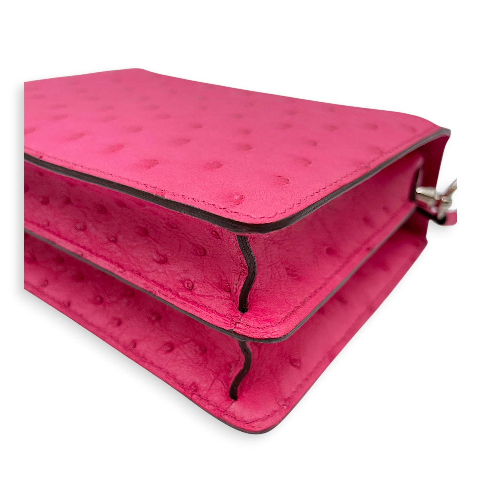 Roulis 23 Rose Tyrien in Ostrich Palladium hardware CL2604-20868 12