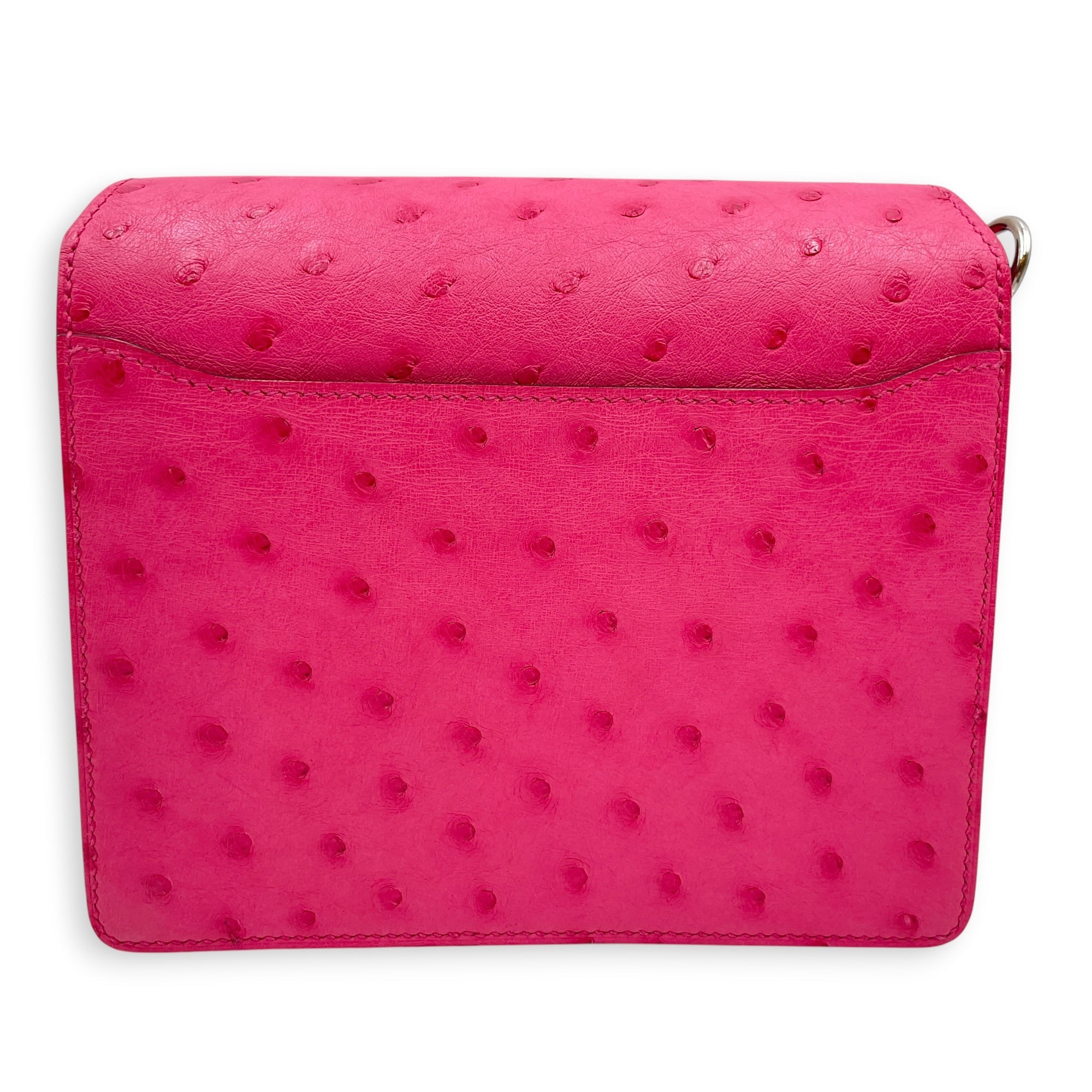 Roulis 23 Rose Tyrien in Ostrich Palladium hardware CL2604-20868 2