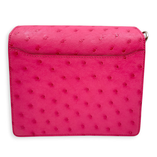 Roulis 23 Rose Tyrien in Ostrich Palladium hardware CL2604-20868 2