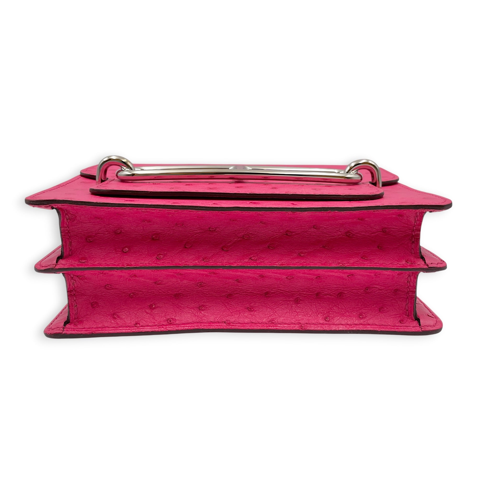 Roulis 23 Rose Tyrien in Ostrich Palladium hardware CL2604-20868 3