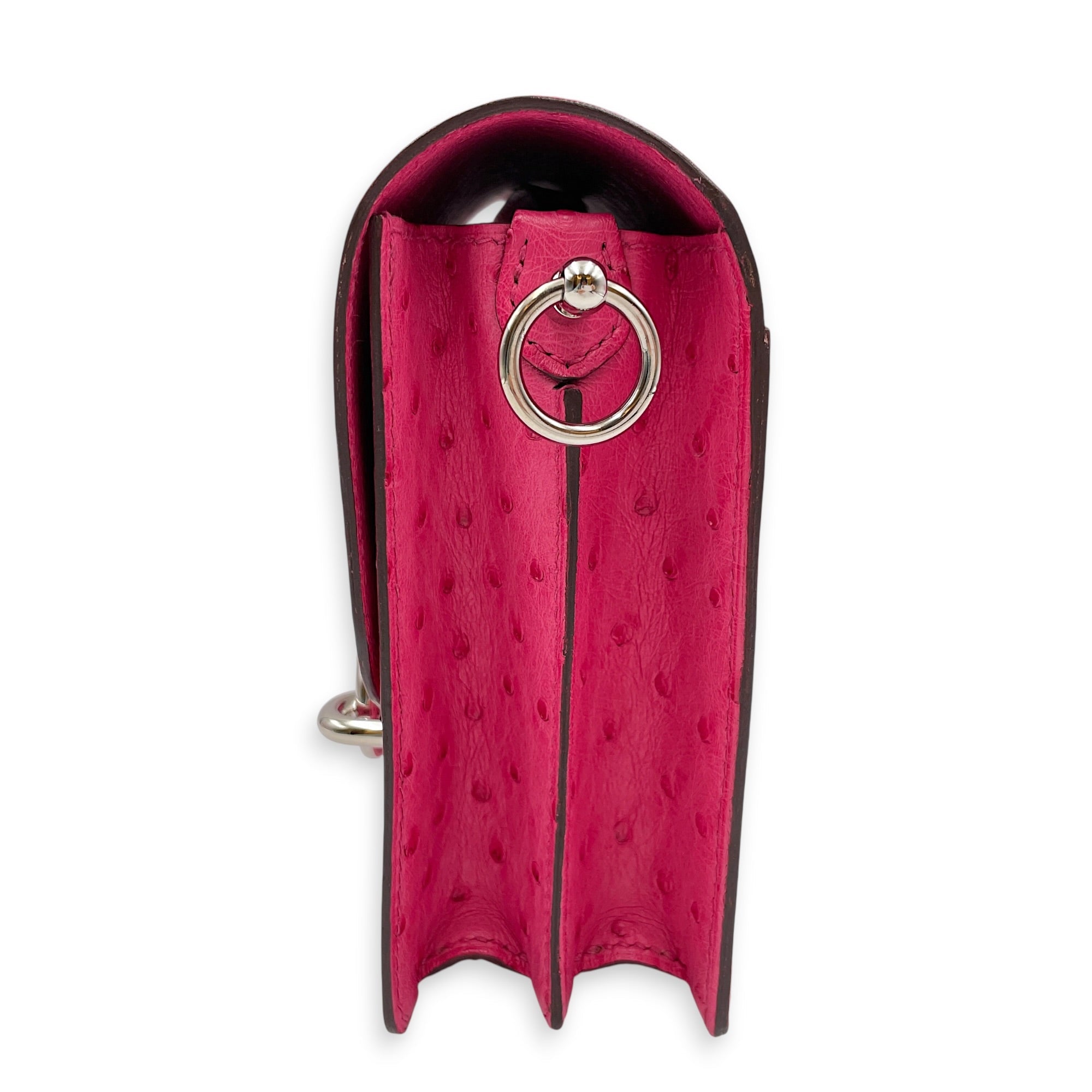 Roulis 23 Rose Tyrien in Ostrich Palladium hardware CL2604-20868 4