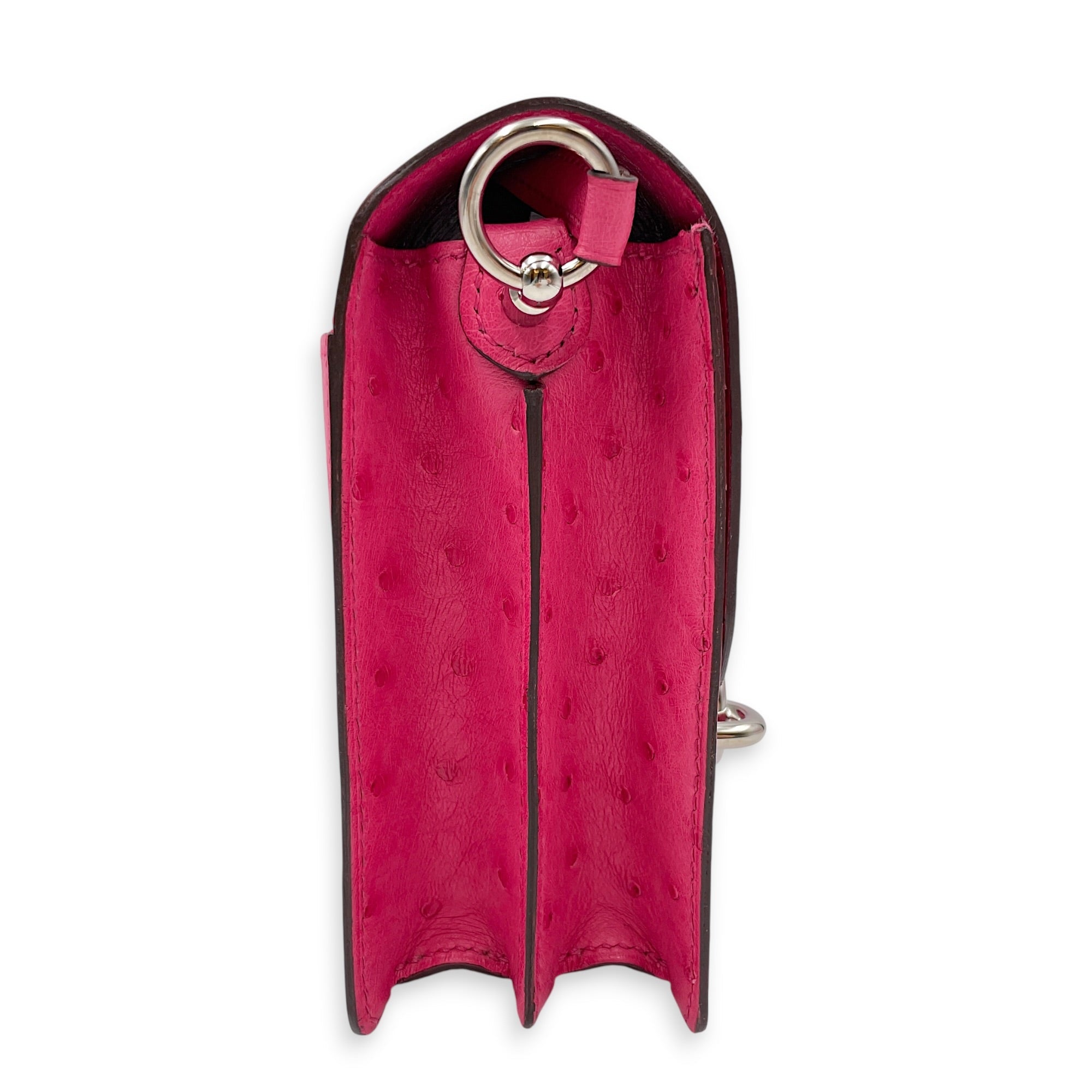 Roulis 23 Rose Tyrien in Ostrich Palladium hardware CL2604-20868 5