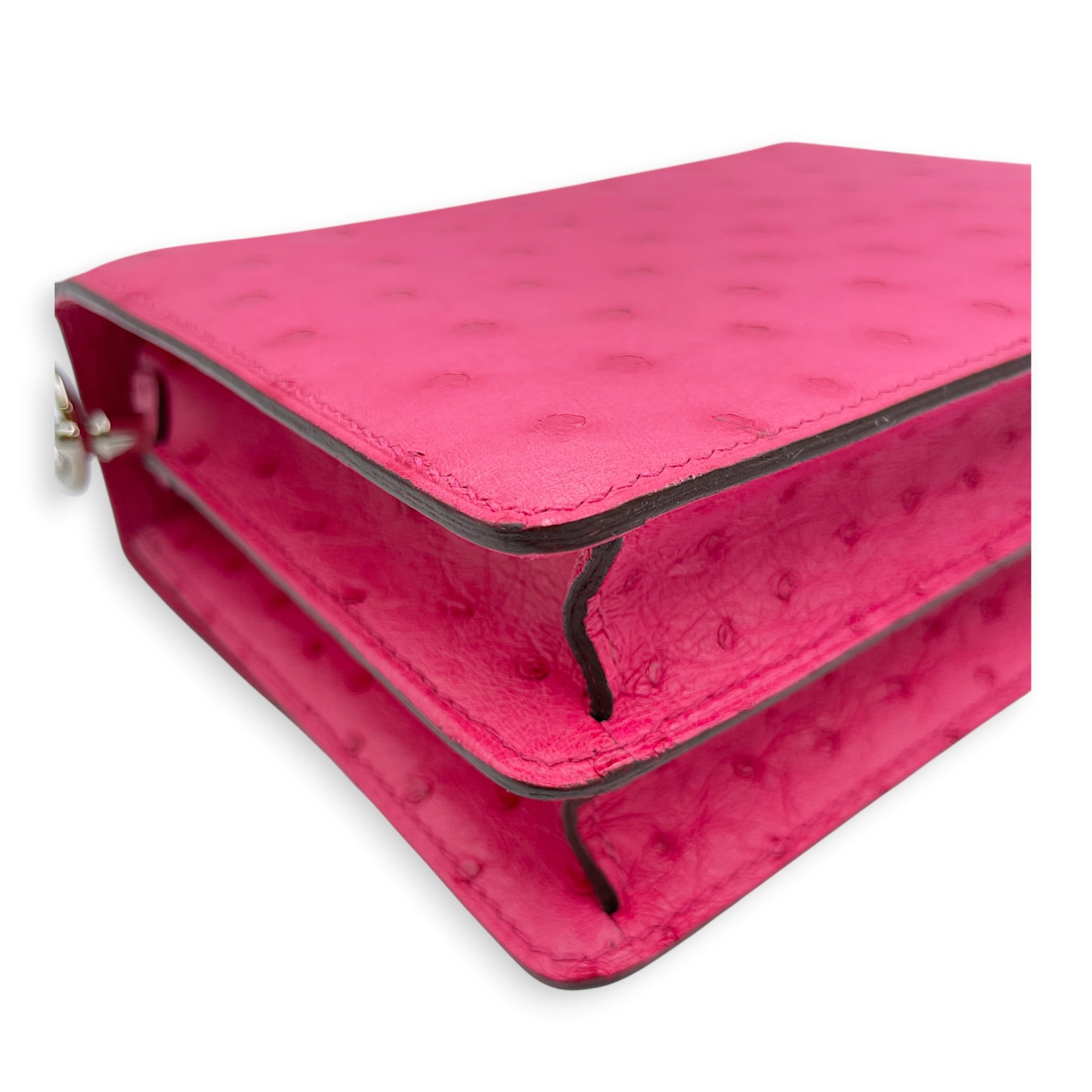 Roulis 23 Rose Tyrien in Ostrich Palladium hardware CL2604-20868 7