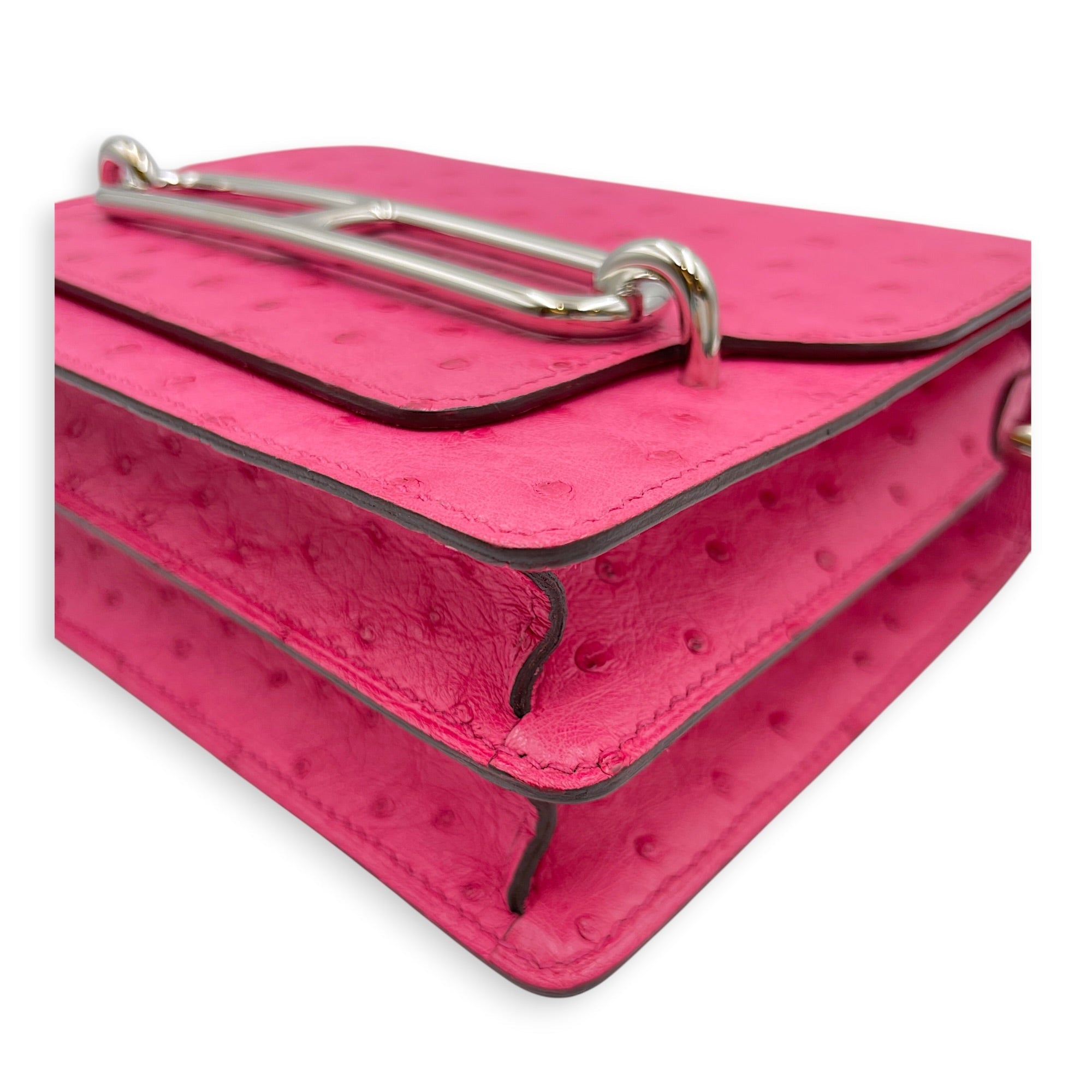 Roulis 23 Rose Tyrien in Ostrich Palladium hardware CL2604-20868 8