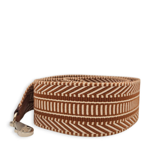 Sangle Cavale. 50mm by 85cm Gold Shoulder strap in Toile/Swift Palladium hardware