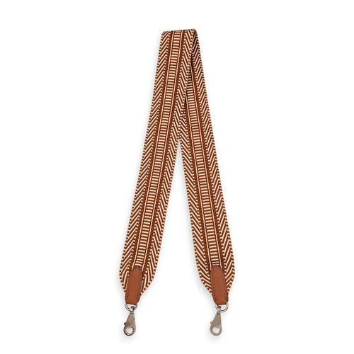 Sangle Cavale. 50mm by 85cm Gold Shoulder strap in Toile/Swift Palladium hardware
