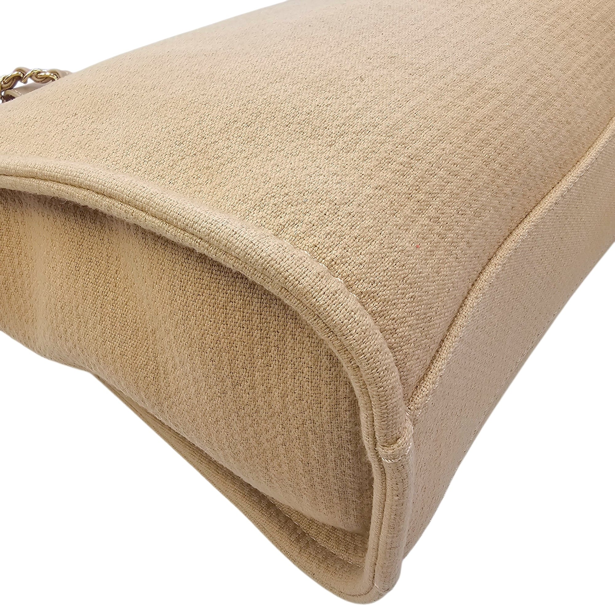 Deauville Small Beige Tote Bag in Canvas Gold hardware CL2604-20888 11