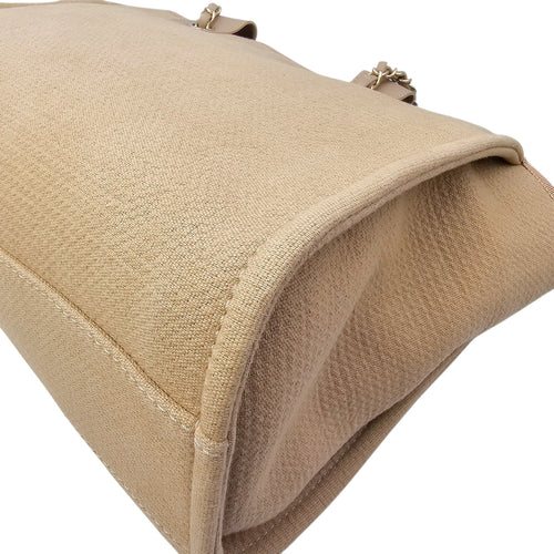 Deauville Small Beige Tote Bag in Canvas Gold hardware CL2604-20888 12