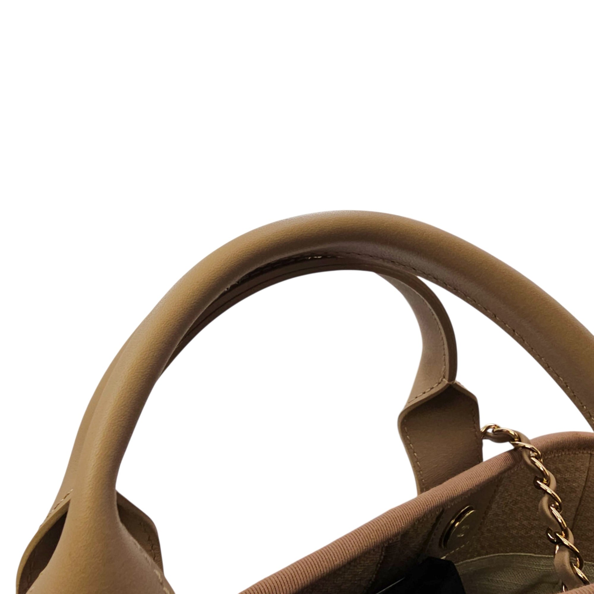 Deauville Small Beige Tote Bag in Canvas Gold hardware CL2604-20888 14