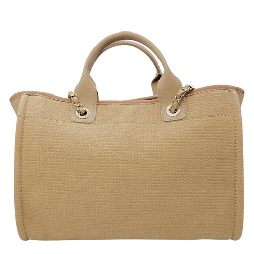 Deauville Small Beige Tote Bag in Canvas Gold hardware CL2604-20888 3