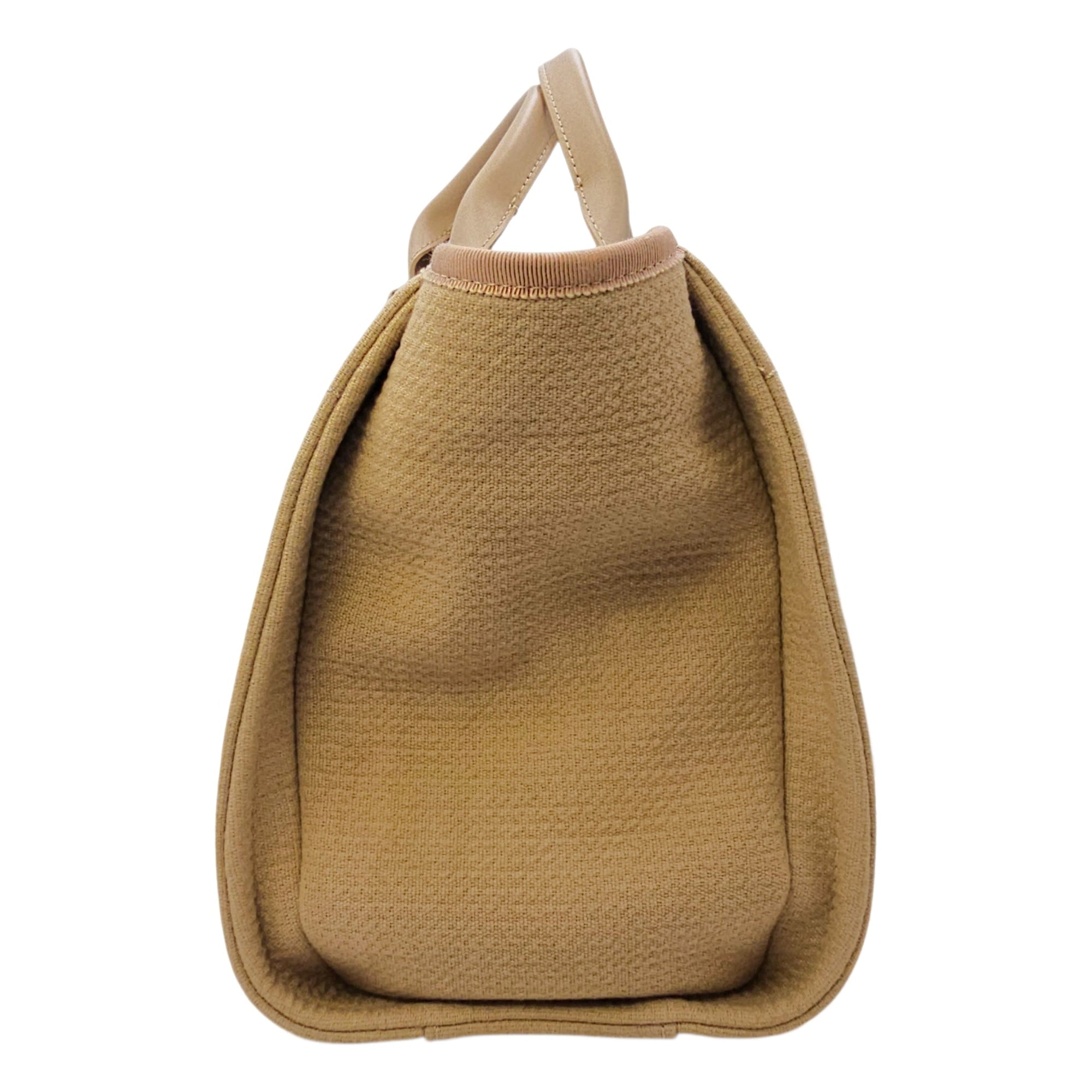 Deauville Small Beige Tote Bag in Canvas Gold hardware CL2604-20888 5