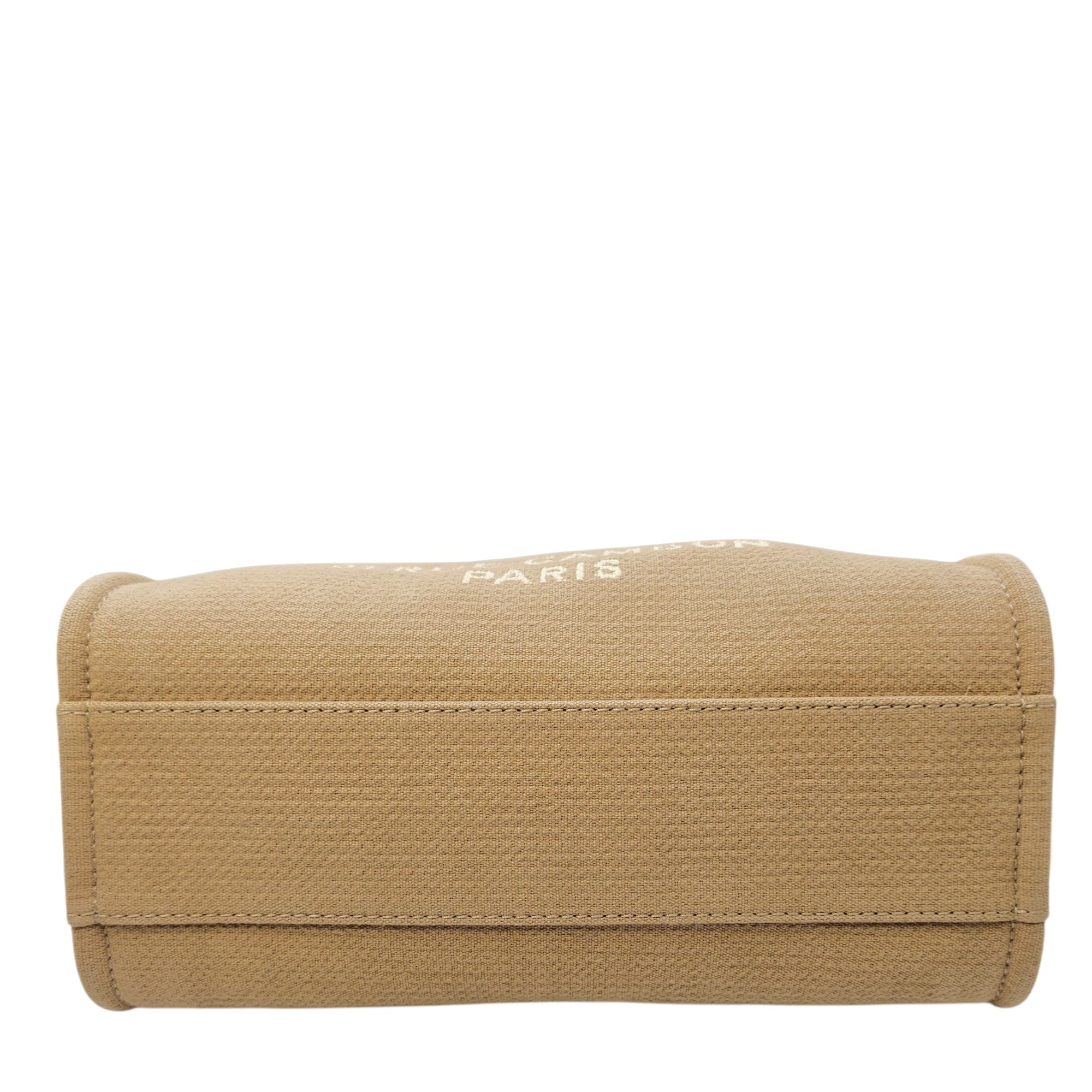 Deauville Small Beige Tote Bag in Canvas Gold hardware CL2604-20888 6